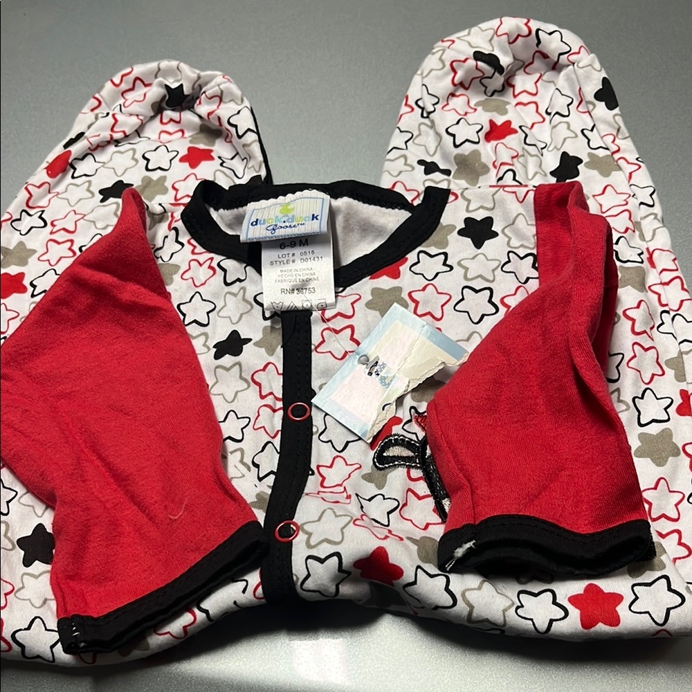Red and Black One Pieces Footies